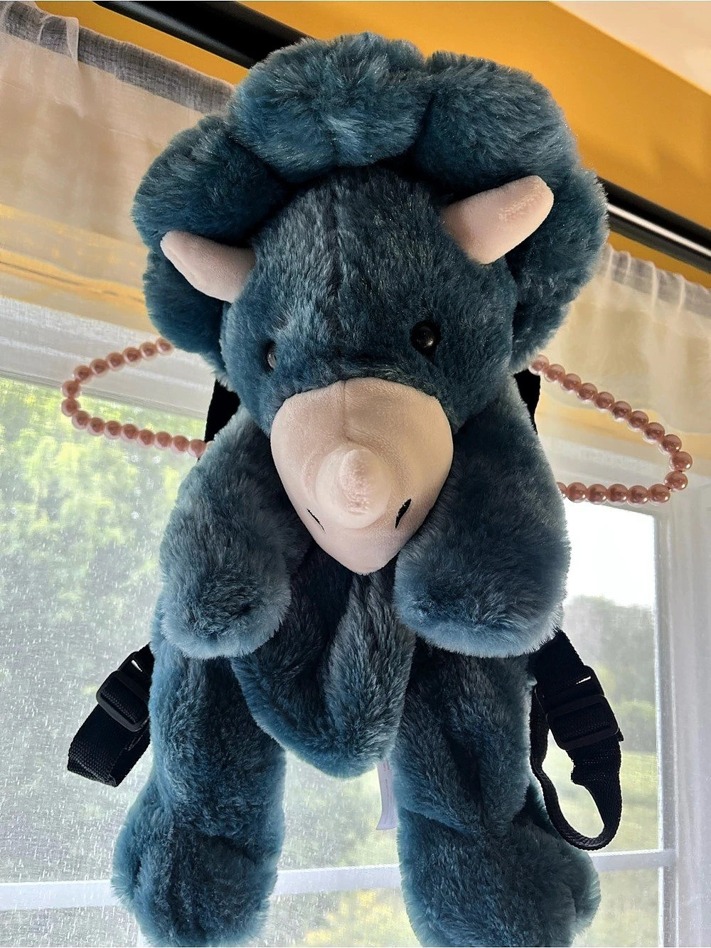 Fiesta Triceratops Plush Backpack Blue